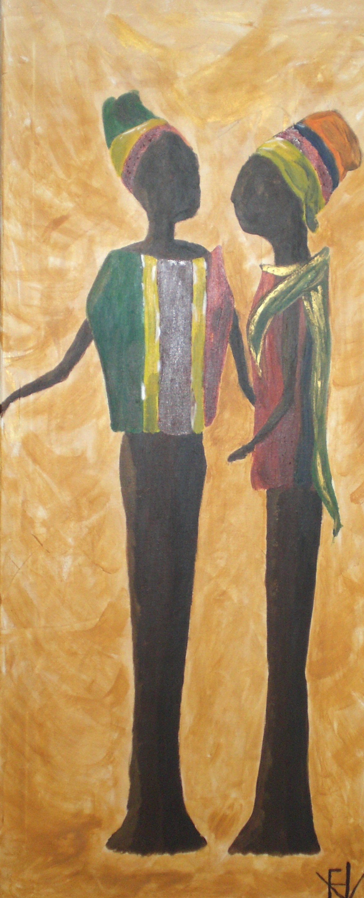 beelden in de zon, acryl op linnen, 50x100, 2008, verkocht, sold, FHV-kunst, francina van 't veld