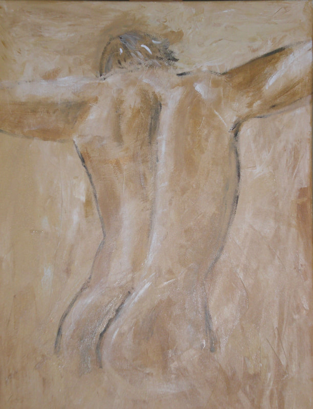 naakt, man 1, acryl op linnen, 70x100x4,5, 2008 , verkocht, sold, francina van 't veld, FHV-kunst